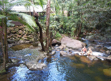 Bridge above swimming hole