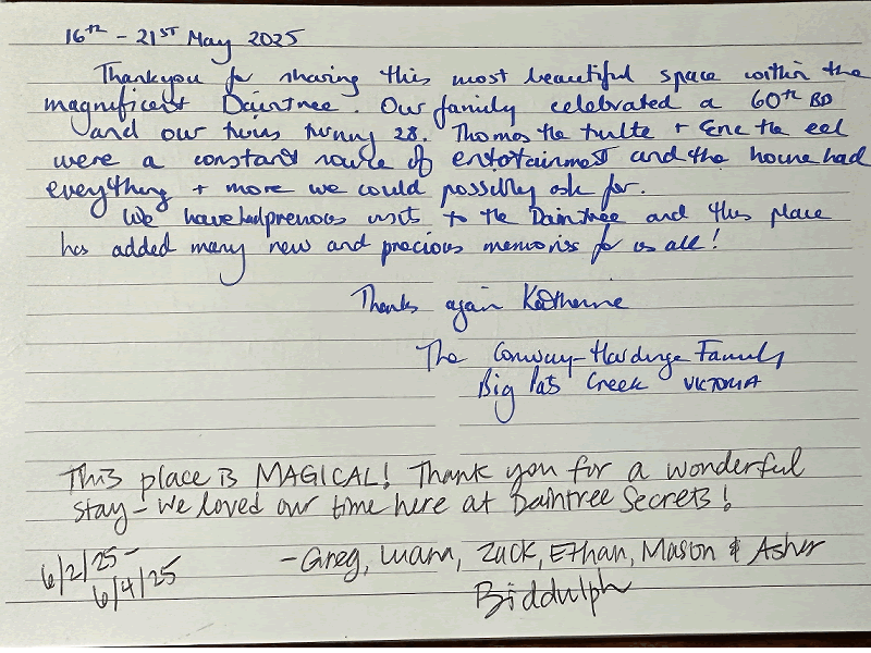 Daintree Secrets Eco-certified Retreat - Guest Review