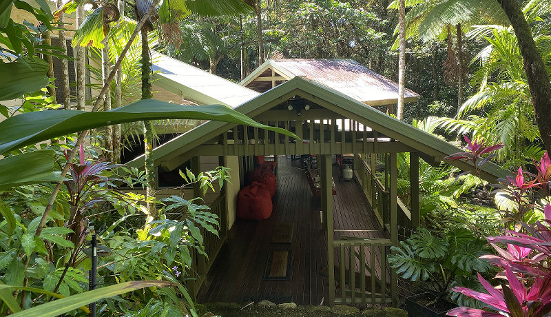 Timber deck walkway leading safely to the main residential entrance of the house